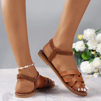 Brown Roman Ladies Summer Sandals with Non-Slip Sole – Yvelle-3-State of Style