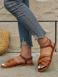 Brown Roman Ladies Summer Sandals with Non-Slip Sole – Yvelle-3-State of Style