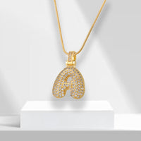 Bubble Letters Necklace with Pendant - LuxeLette-A-State of Style