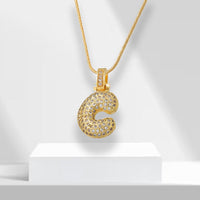 Bubble Letters Necklace with Pendant - LuxeLette-C-State of Style