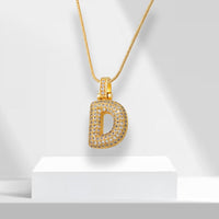 Bubble Letters Necklace with Pendant - LuxeLette-D-State of Style