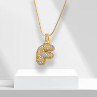 Bubble Letters Necklace with Pendant - LuxeLette-F-State of Style
