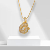Bubble Letters Necklace with Pendant - LuxeLette-G-State of Style