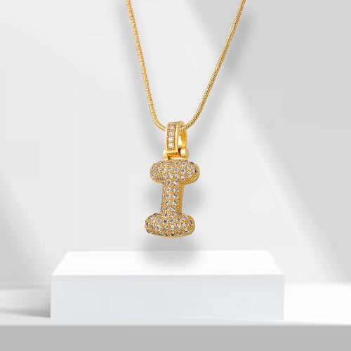 Bubble Letters Necklace with Pendant - LuxeLette-I-State of Style