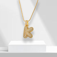 Bubble Letters Necklace with Pendant - LuxeLette-K-State of Style