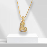 Bubble Letters Necklace with Pendant - LuxeLette-L-State of Style