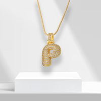 Bubble Letters Necklace with Pendant - LuxeLette-P-State of Style