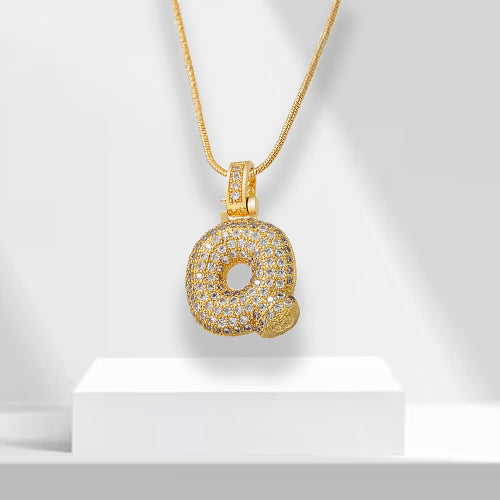 Bubble Letters Necklace with Pendant - LuxeLette-Q-State of Style