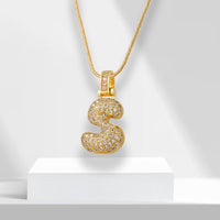 Bubble Letters Necklace with Pendant - LuxeLette-S-State of Style