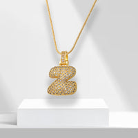 Bubble Letters Necklace with Pendant - LuxeLette-Z-State of Style