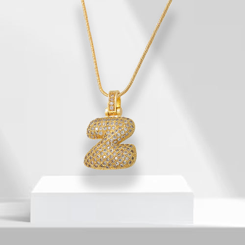 Bubble Letters Necklace with Pendant - LuxeLette-Z-State of Style