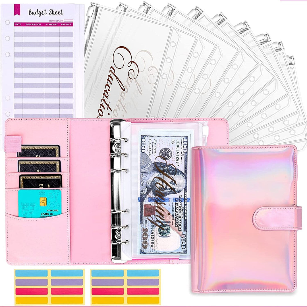 BudgetPro Budget Binder with Cash Envelope System-Glossy Pink-State of Style
