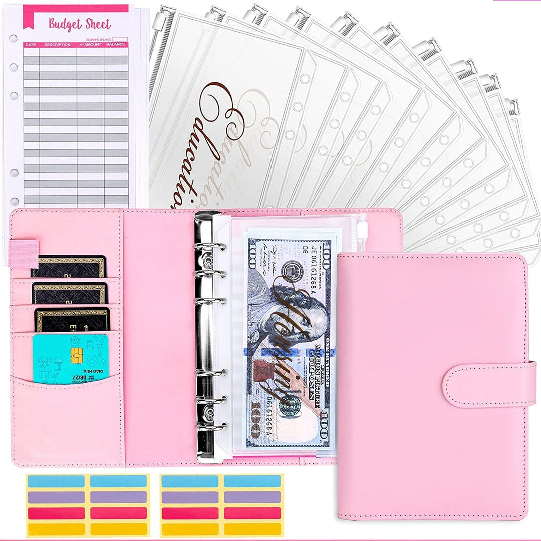 BudgetPro Budget Binder with Cash Envelope System-Pink-State of Style