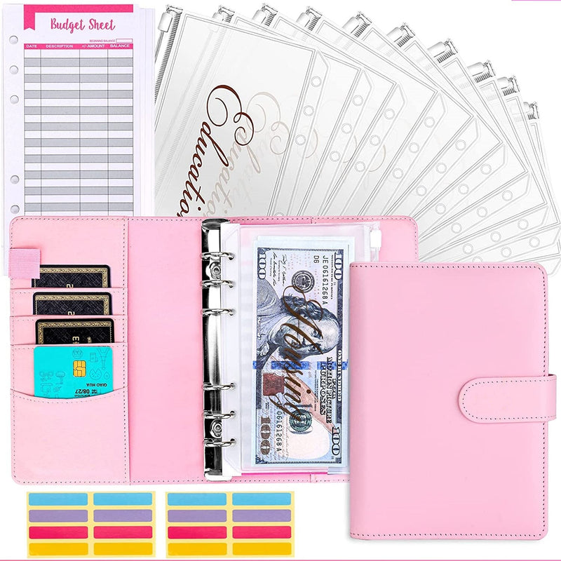 BudgetPro Budget Binder with Cash Envelope System-Pink-State of Style