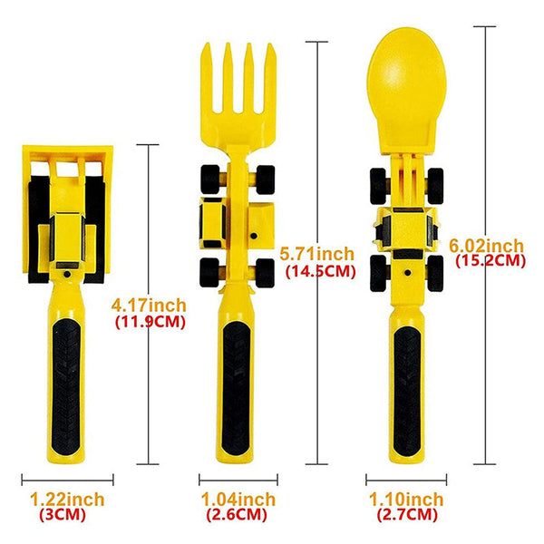Bulldozer Children's Cutlery Set - ConstructoFork-SET OF 3 FORKS-State of Style