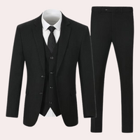 Business Stylish Three-Piece Suit for Men - Dorian-Black-S-State of Style