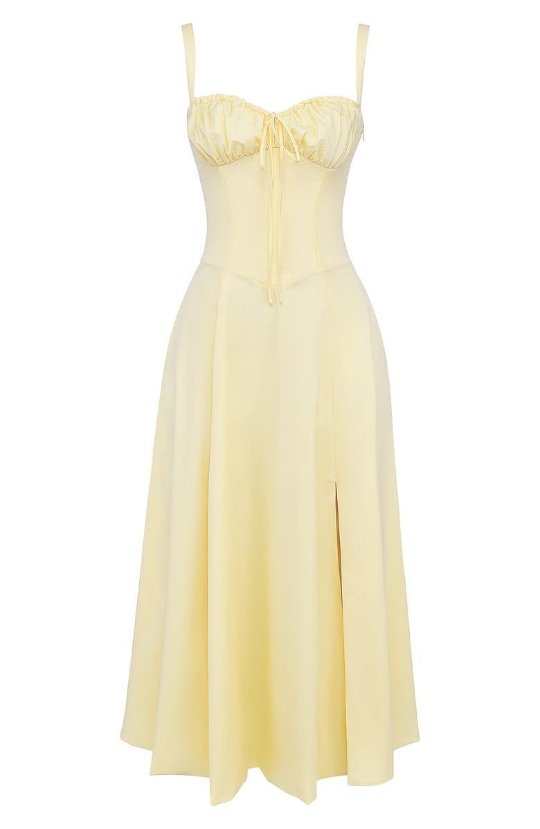 Bustier Summer Dress with Waist Shaper - Isabella-Knee length - 1 layer-Yellow-XS-State of Style