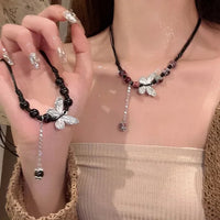 Butterfly and Pearl Necklace - Aurora-Colored-State of Style