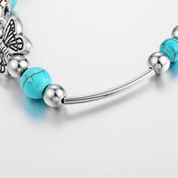 BUTTERFLY AND TURQUOISE BEAD BRACELET-State of Style