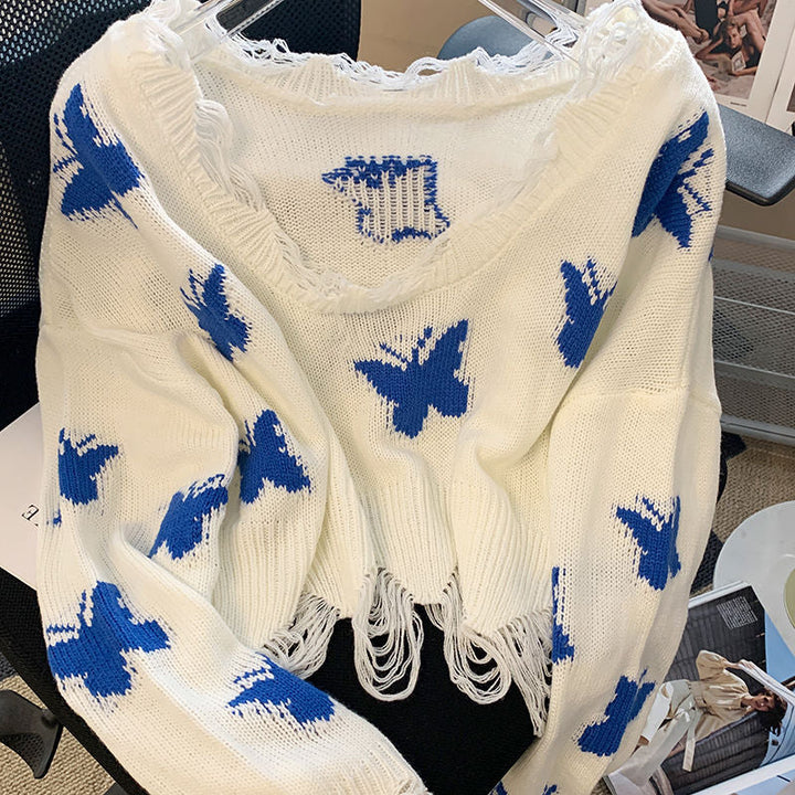 ButterflySweater | Women's Cosy & Stylish Knit Jumper-White-S-State of Style