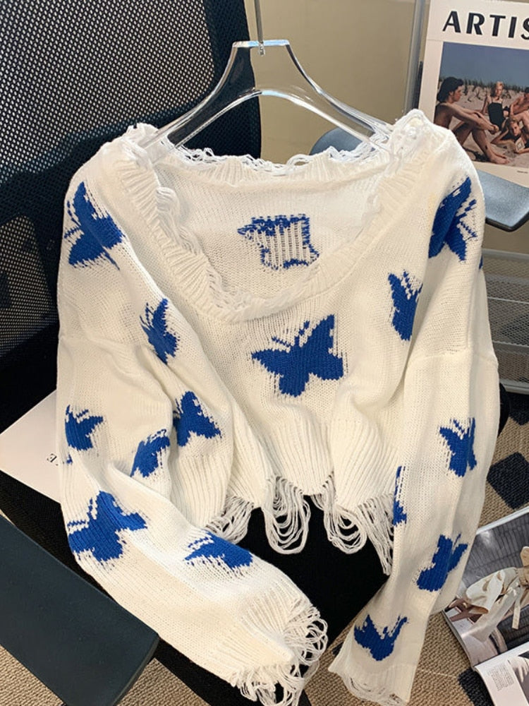 ButterflySweater | Women's Cosy & Stylish Knit Jumper-White-S-State of Style
