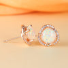 White Opal & Zirconia Clover Earrings - Elara