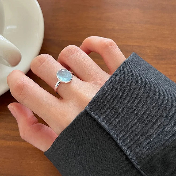 Aquamarine Silver Ring – Nerida