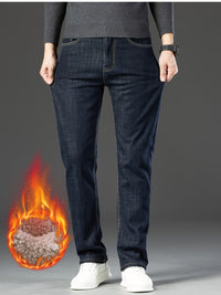 Warm Men's Winter Jeans with Fleece Lining - Grayson