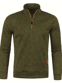Men's pullover with neck zip for autumn & winter - Matteo