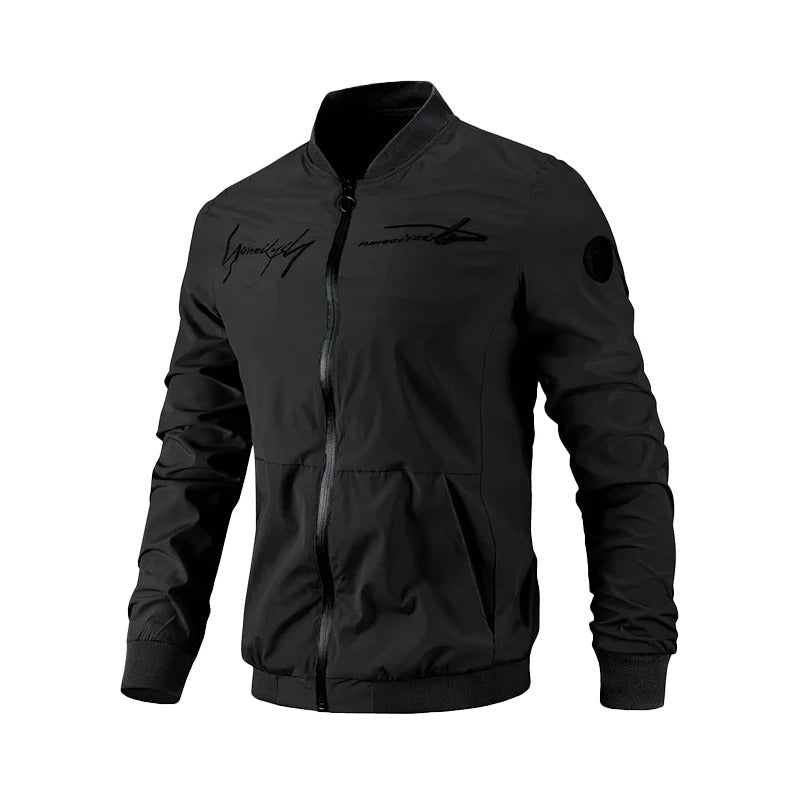 Embroidered men's bomber jacket for transitional weather – Leon