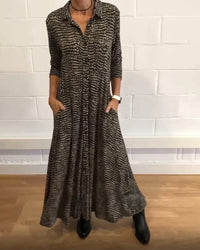 Long Loose Autumn Dress – Maris in Autumn Leaf Colours