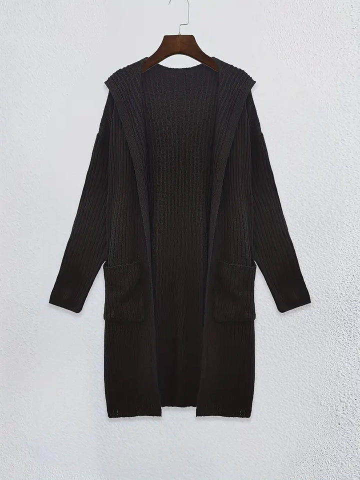 Long women's knitted cardigan for autumn & winter – Elara