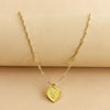 Gold Initial Heart Pendant Necklace - Amara