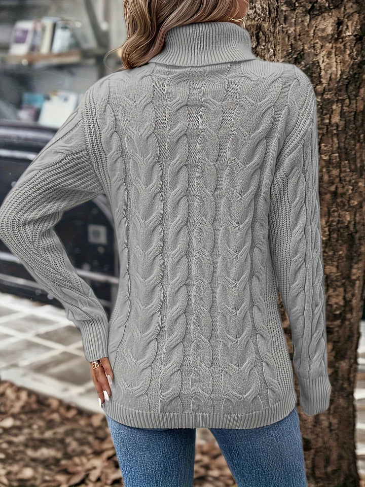 Cable Knit Women's Jumper - Sophia-Light pink-S-State of Style