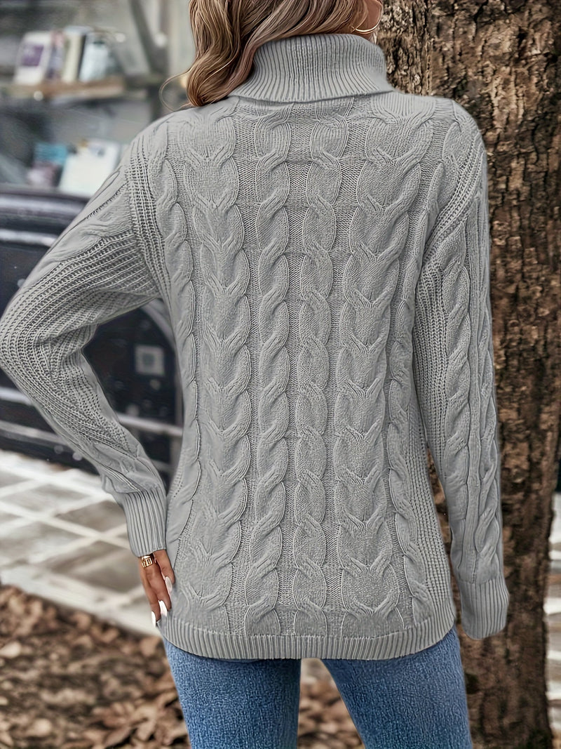 Cable Knit Women's Jumper - Sophia-Light pink-S-State of Style