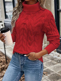 Cable Knit Women's Jumper - Sophia-Red-S-State of Style
