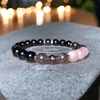 8mm Rose Quartz Obsidian Amethyst Bead Bracelet - Aurora