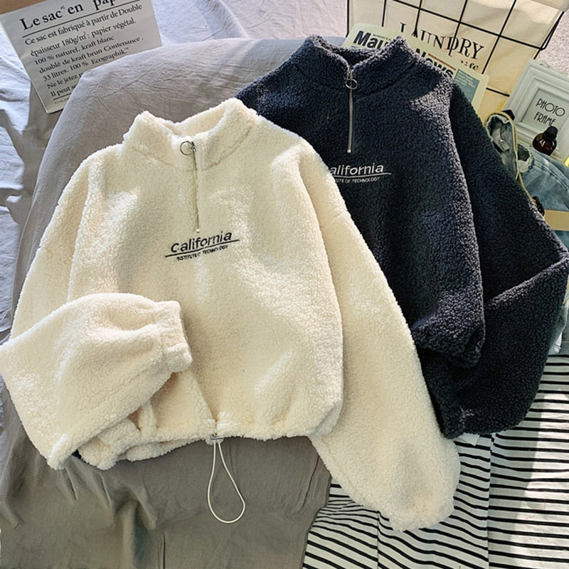 CaliShirt | Women's Cosy Fleece Pullover for Chilly Days-Beige-M-State of Style