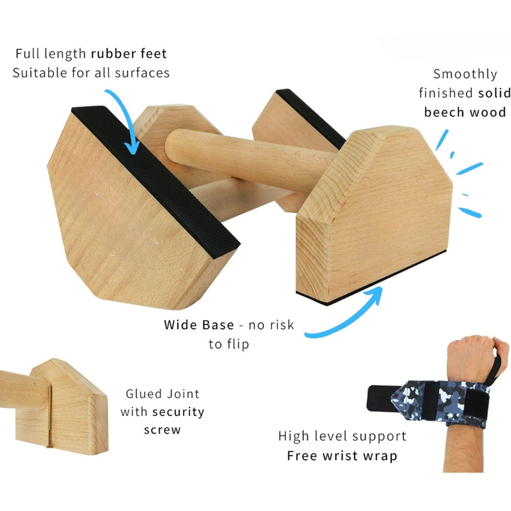 Calisthenics Houten Parallettes Bars – Stable Push-Up Bars-State of Style