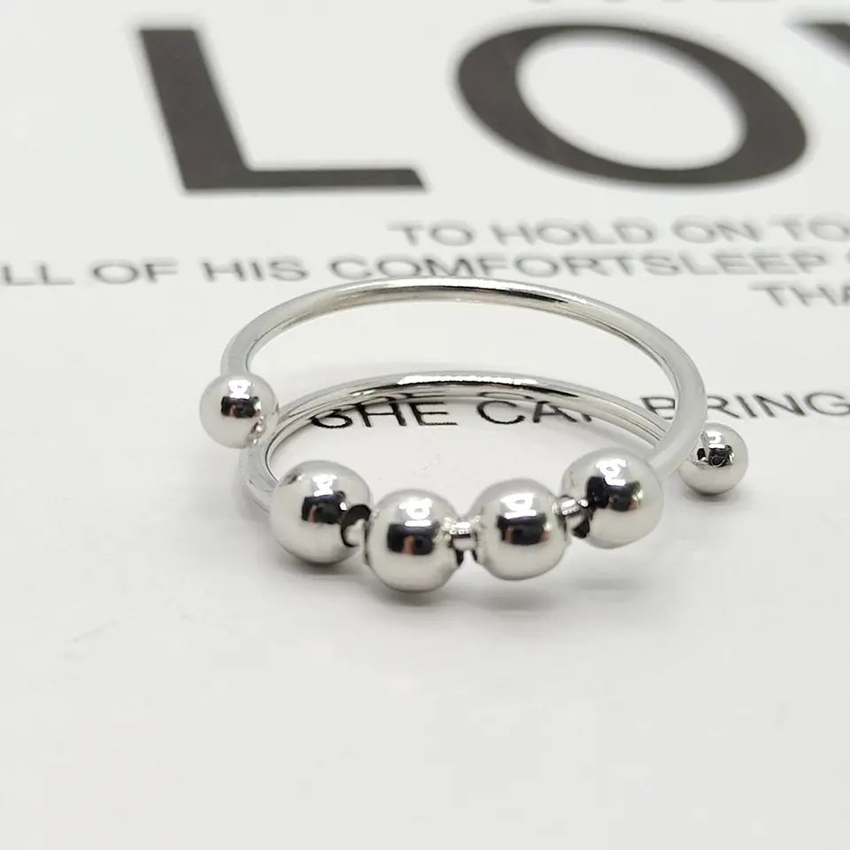 Calming Anti-Stress Ring - Serena-Silver-State of Style