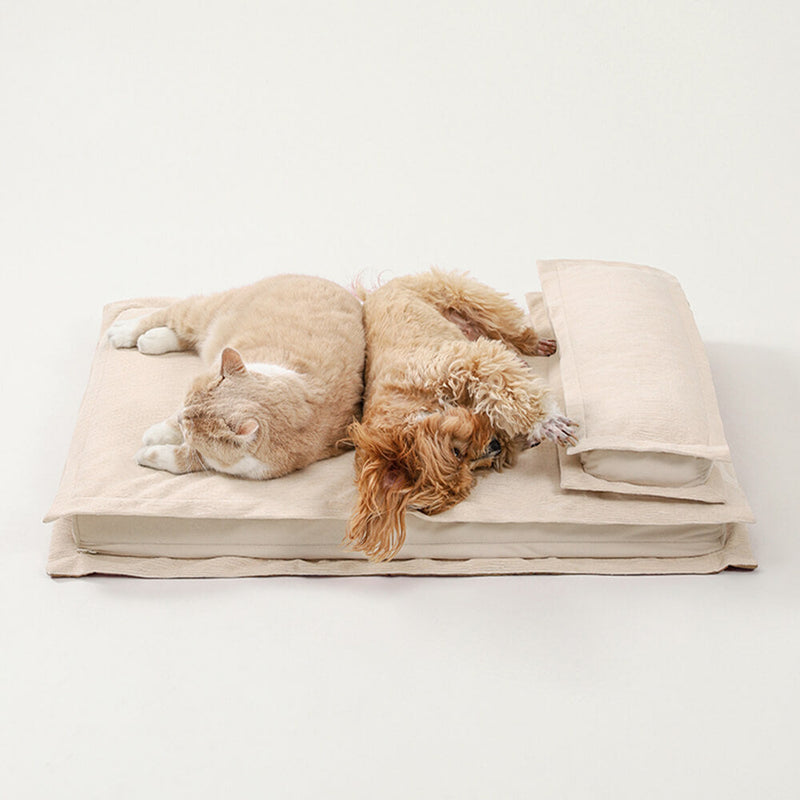 Calming Dog Bed - CozyCalm Deep Sleep-Beige-S-State of Style