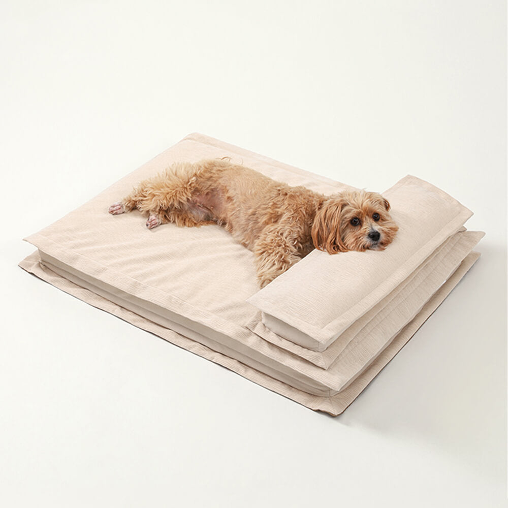 Calming Dog Bed - CozyCalm Deep Sleep-Beige-S-State of Style