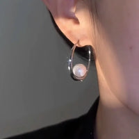 Camille Large Pearl Circle Earrings-Gold-State of Style