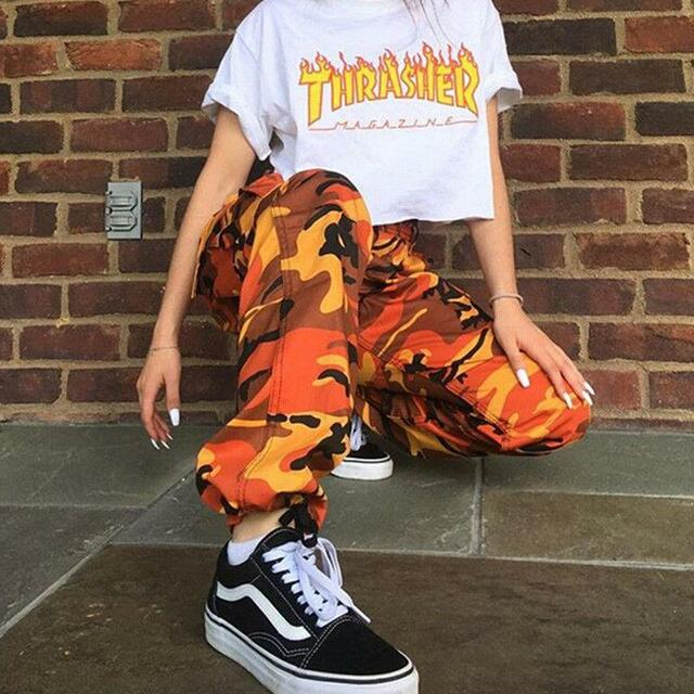 Camo Joggers | Stylish & Comfortable Cargo Pants-Orange-S-State of Style