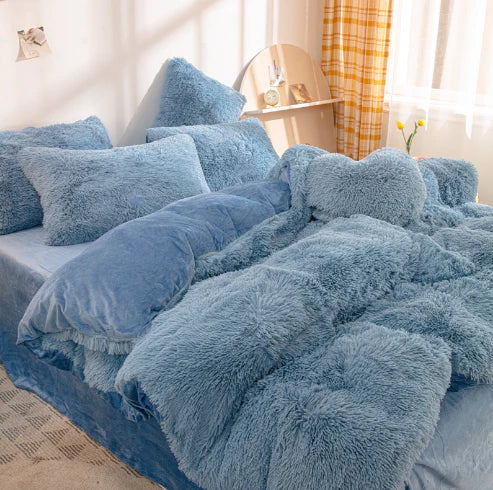 Candy-Coloured Soft Duvet Cover - FluffCandy-Blue-1.5m bed-State of Style