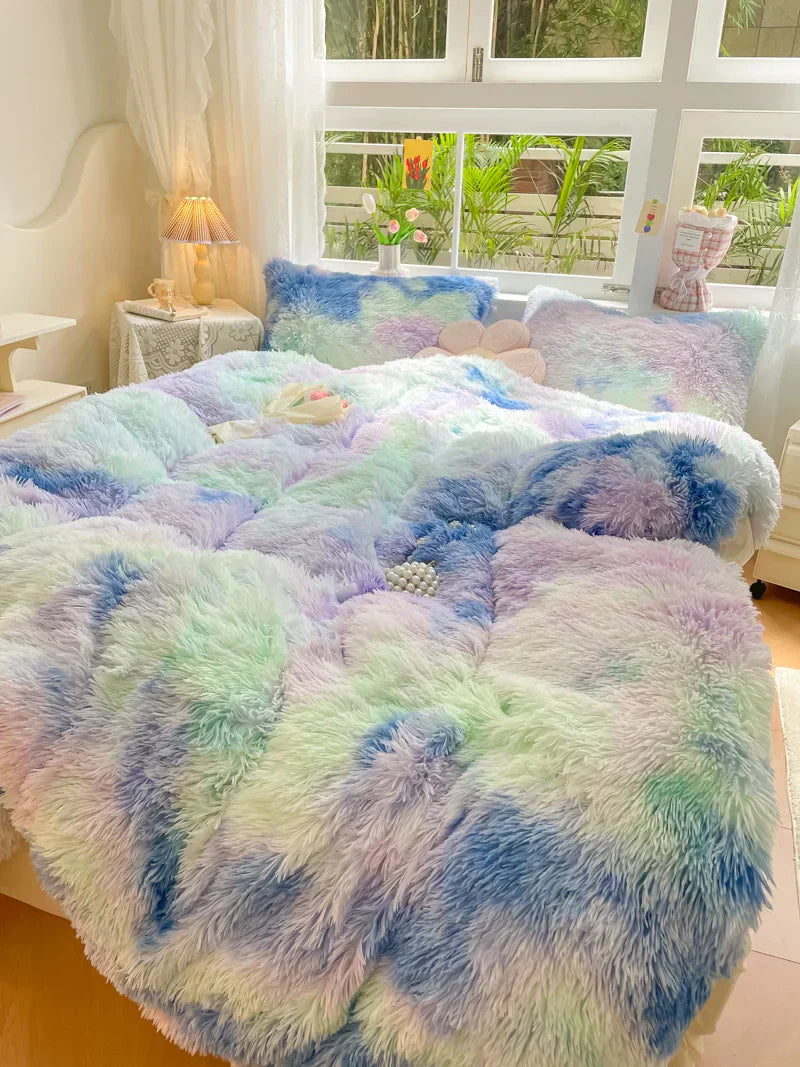 Candy-Coloured Soft Duvet Cover - FluffCandy-Dark Grey-1.5m bed-State of Style