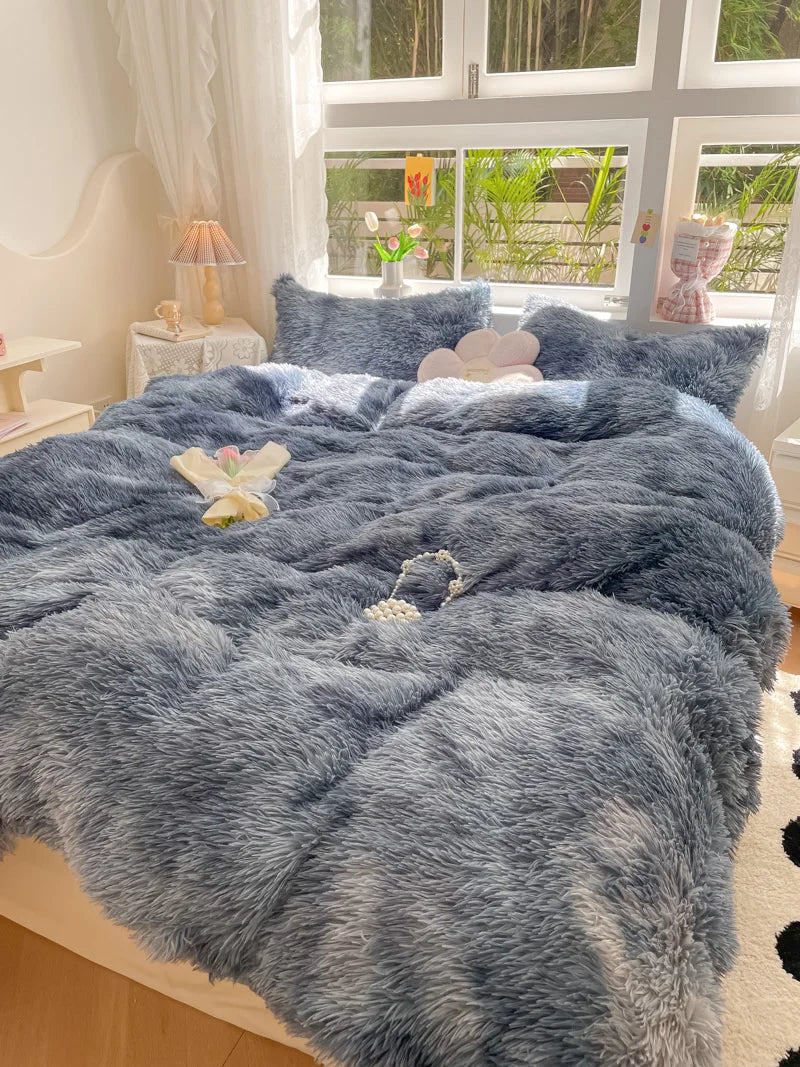 Candy-Coloured Soft Duvet Cover - FluffCandy-Dark Grey-1.5m bed-State of Style