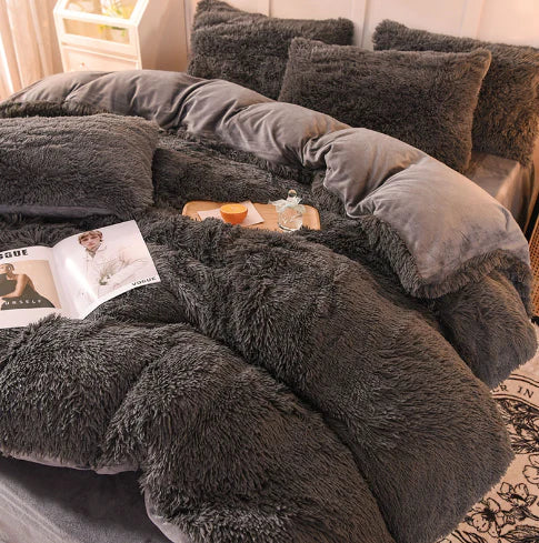 Candy-Coloured Soft Duvet Cover - FluffCandy-Dark Grey-1.5m bed-State of Style