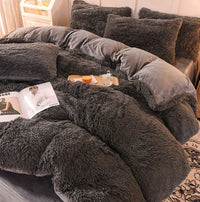 Candy-Coloured Soft Duvet Cover - FluffCandy-Dark Grey-1.5m bed-State of Style