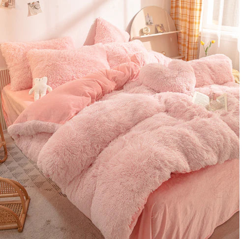 Candy-Coloured Soft Duvet Cover - FluffCandy-Light Pink-1.5m bed-State of Style
